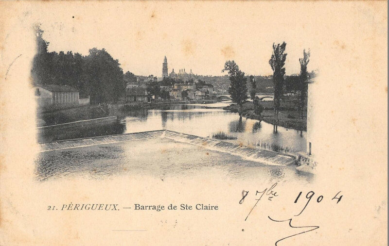 Carte postale ancienne Perigueux Barrage De Sainte Claire à Périgueux