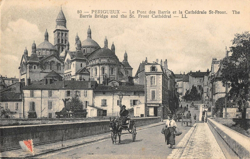 Carte postale ancienne Perigueux Le Pont Des Barris à Périgueux
