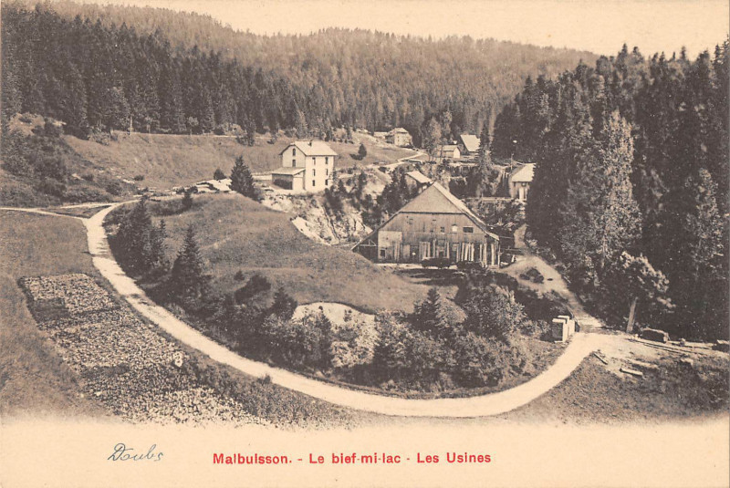 Carte postale ancienne Malbuisson Le Bief Mi Lac Les Usines à Malbuisson