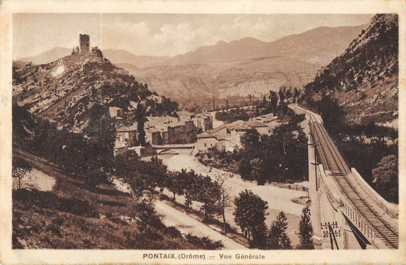 Carte postale ancienne Pontaix Vue Generale à Pontaix