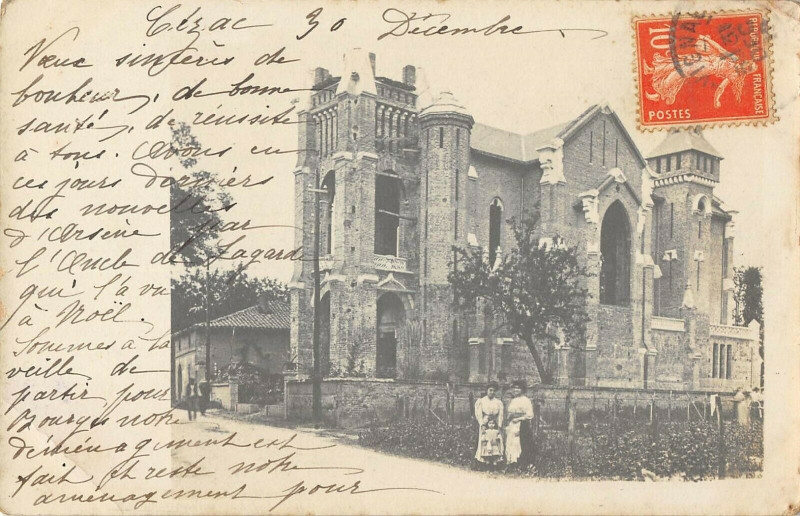 Carte postale ancienne Cezac Carte Photo Interieur Du Village à Cézac