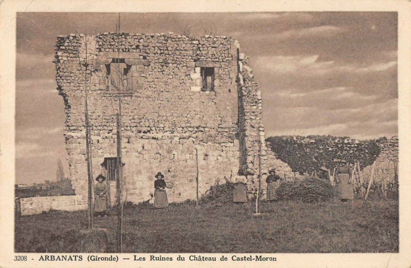 Carte postale ancienne Arbanats Les Ruines Du Chateau De Castel Moron à Arbanats