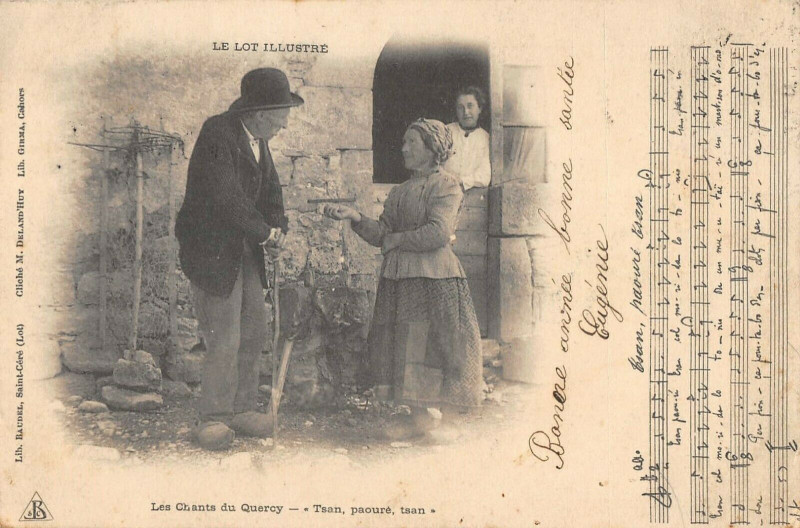Carte postale ancienne Le Lot Les Chants Du Quercy Tsan Paoure Mendiant