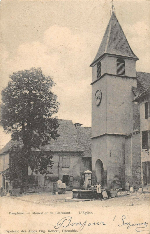 Carte postale ancienne Monestier De Clermont Eglise à Monestier-de-Clermont