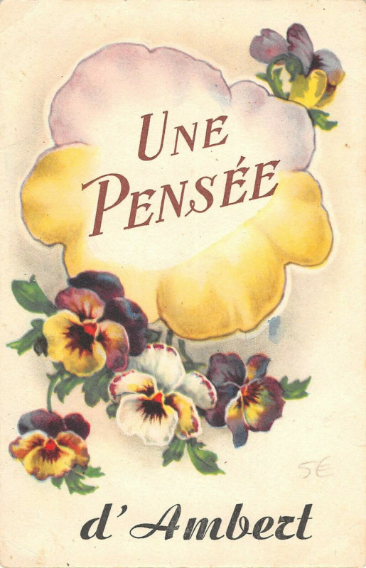 Carte postale ancienne Une Pensee D'Ambert à Ambert