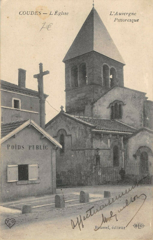 Carte postale ancienne Coudes Eglise à Coudes