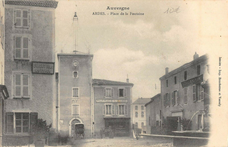 Carte postale ancienne Ardes Place De La Fontaine à Ardes