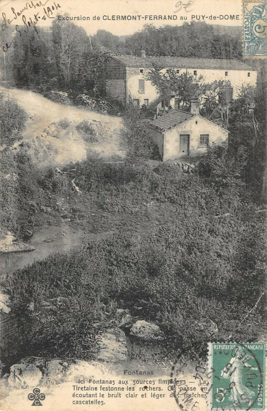 Carte postale ancienne Excursion De Clermont Ferrand Au Puy De Dome Fontanas à Clermont-Ferrand