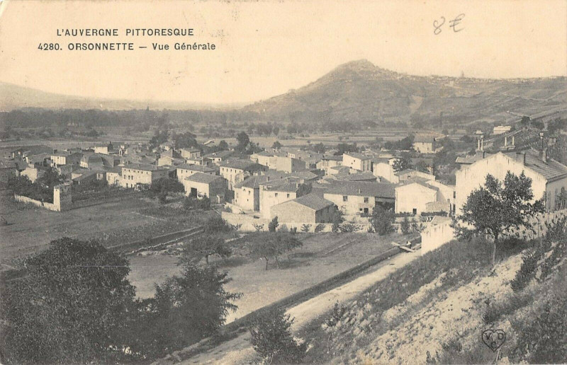 Carte postale ancienne Orsonnette Vue Generale
