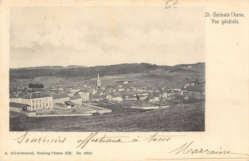 Carte postale ancienne Saint Germain L'Herm Vue Generale à Saint-Germain-l'Herm