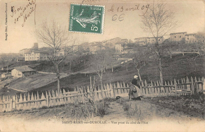 Carte postale ancienne Saint Remy Sur Durolle Vue Prise Du Cote De L'Est à Ris