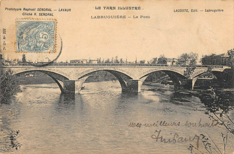 Carte postale ancienne Labruguiere Le Pont à Labruguière