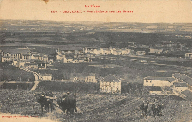 Carte postale ancienne Graulhet Vue Generale Sur Les Usines à Graulhet