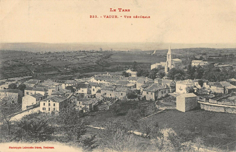 Carte postale ancienne Vaour Vue Generale à Vaour