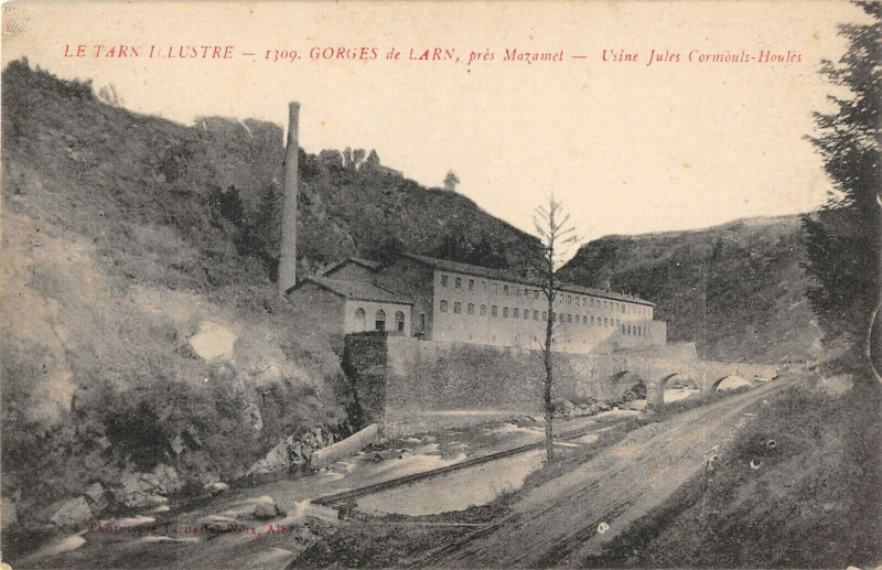 Carte postale ancienne Gorges De Larn Pres Mazamet Usine Jules Cormouls Houles à Mazamet