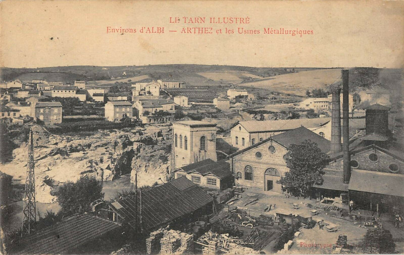 Carte postale ancienne Arthez Et Les Usines Metallurgiques