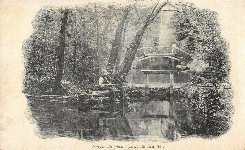 Carte postale ancienne Partie De Peche Coin De Marne