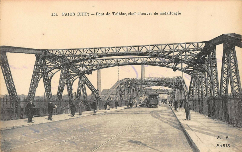 Carte postale ancienne Paris XIIIe arrt Pont De Tolbiac Chef D'Oeuvre De Metallurgie à Paris 13e