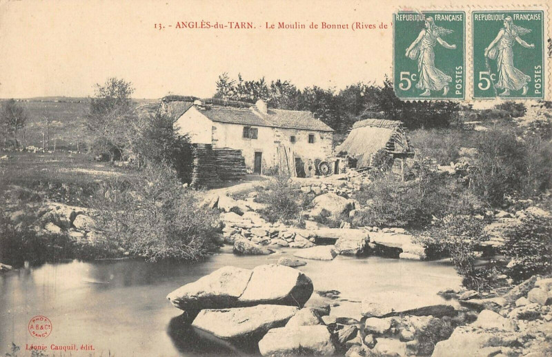 Carte postale ancienne Angles Sur Tarn Le Moulin De Bonnet à Anglès