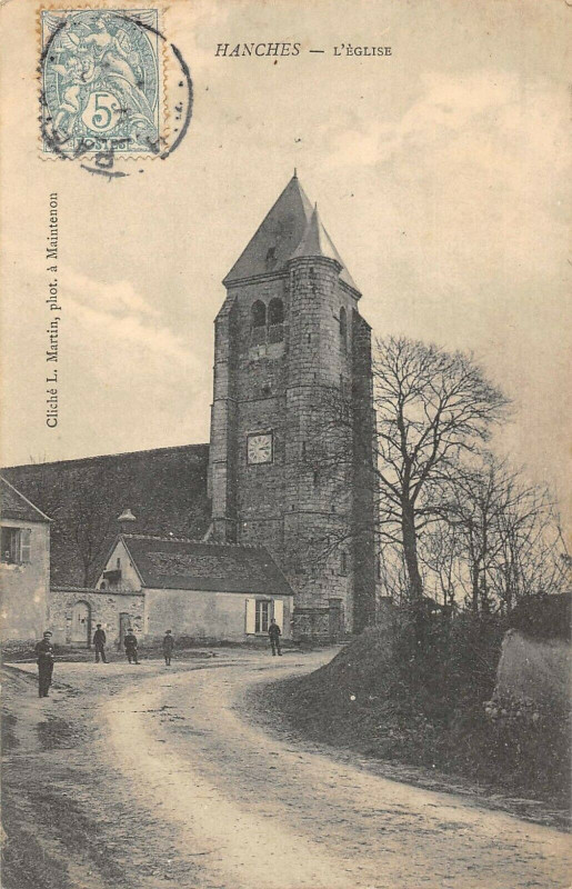 Carte postale ancienne Hanches Eglise à Hanches