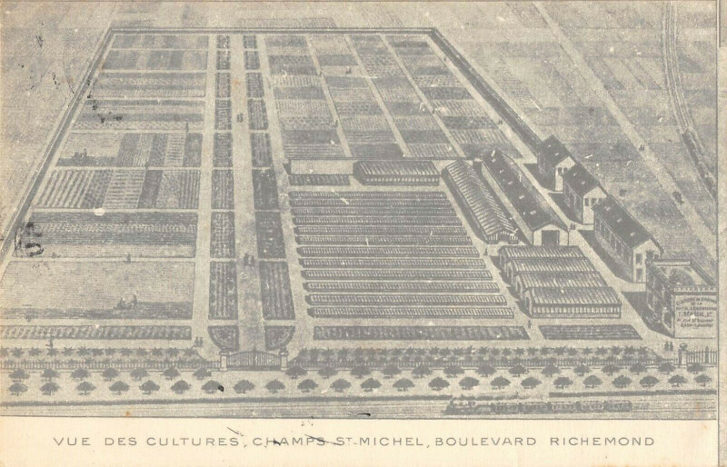 Carte postale ancienne Caen Cpa De I.senechal Marchand Grainier Champs Saint-Michel Bd Richemond à Caen
