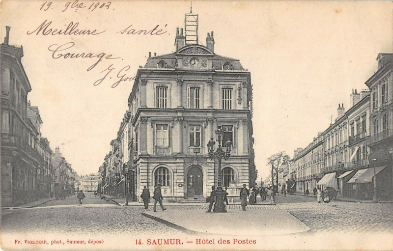 Carte postale ancienne Saumur Hotel Des Postes à Saumur
