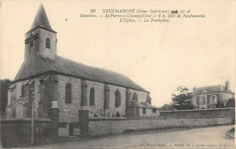 Carte postale ancienne Neufmarche Saint-Pierre Des Champs Eglise à Eu