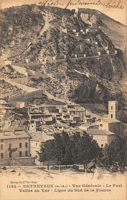 Carte postale ancienne Entrevaux Vue Generale à Entrevaux