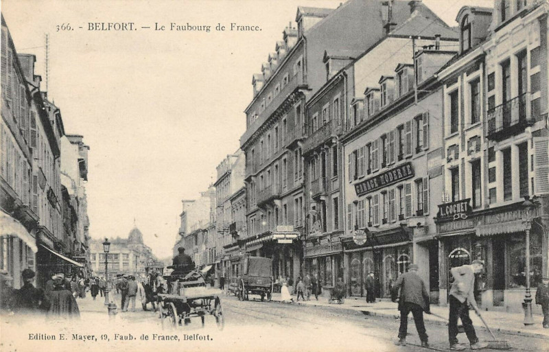 Carte postale ancienne Belfort Le Faubourg De France à Belfort