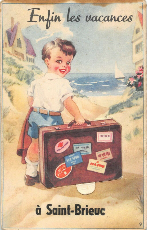 Carte postale ancienne Cpa A Systeme Saint Brieuc Enfin Les Vacances à Saint-Brieuc