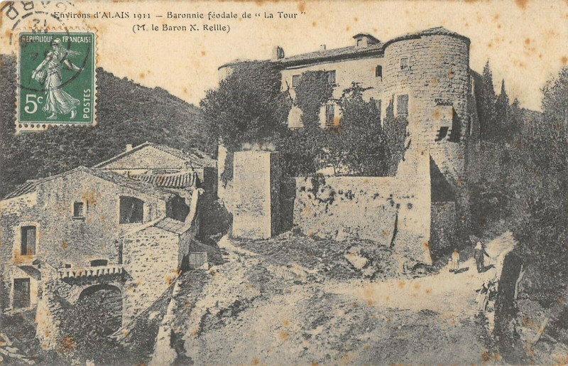 Carte postale ancienne Env.alais Baronnie Feodale De La Tour M.le Baron Reille à Baron