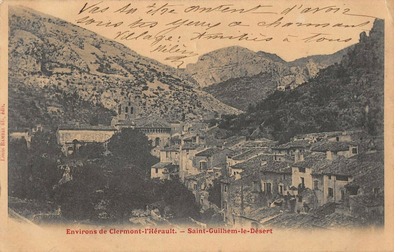 Carte postale ancienne Env.de Clermont L'Herault Saint Guilhem Le Desert