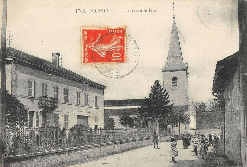 Carte postale ancienne Fossiat La Grande Rue