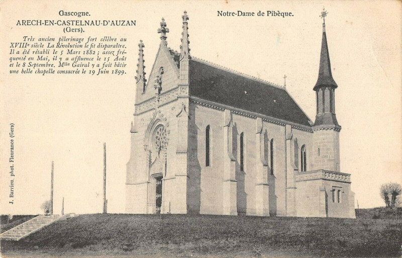 Carte postale ancienne Arech En Castelnau D'Auzan Notre Dame De Pibeque