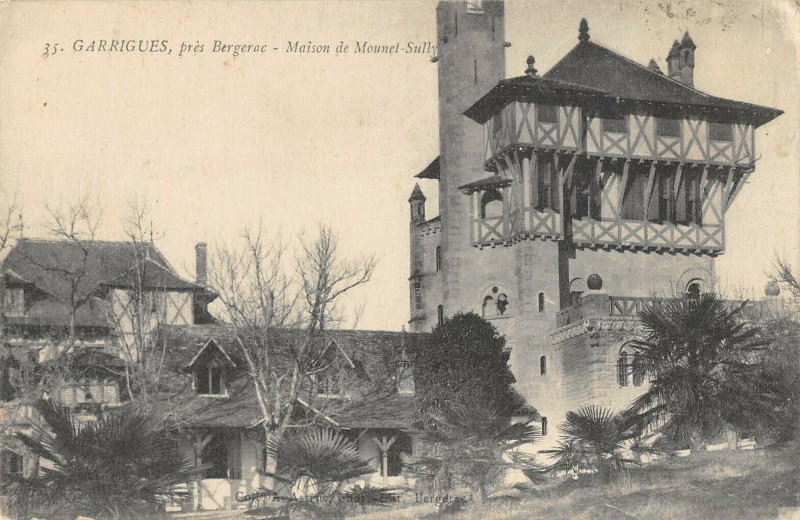 Carte postale ancienne Garrigues Pres Bergerac Maison De Mounet Sully à Bergerac