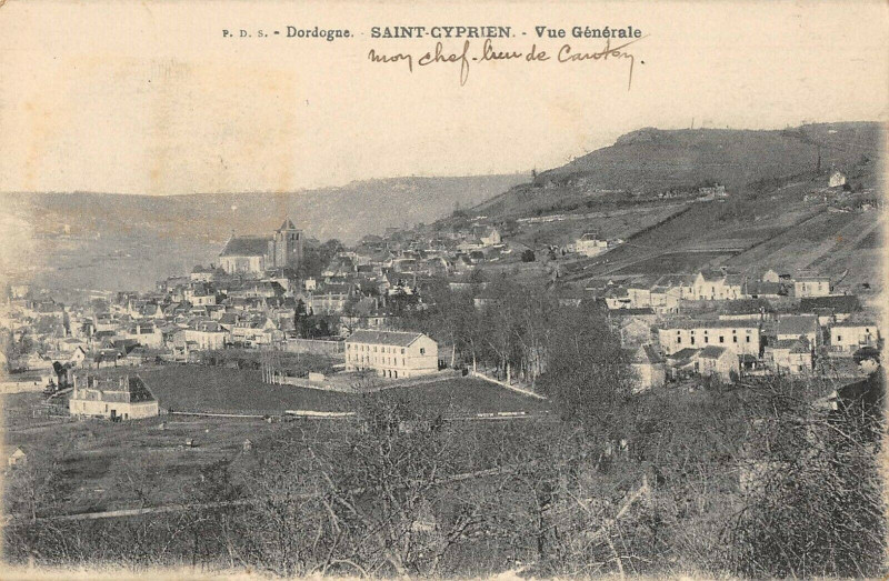 Carte postale ancienne Saint Cyprien Vue Generale à Saint-Cyprien