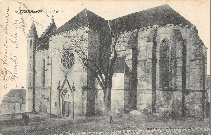 Carte postale ancienne Terrasson Eglise