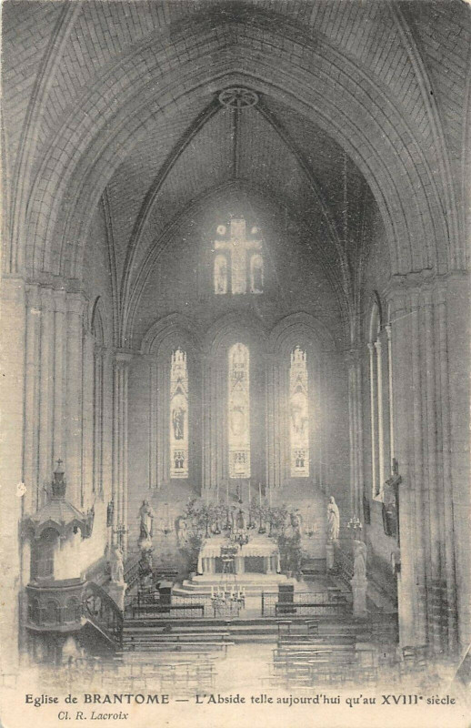 Carte postale ancienne Eglise De Brantome L'Abside Reelle