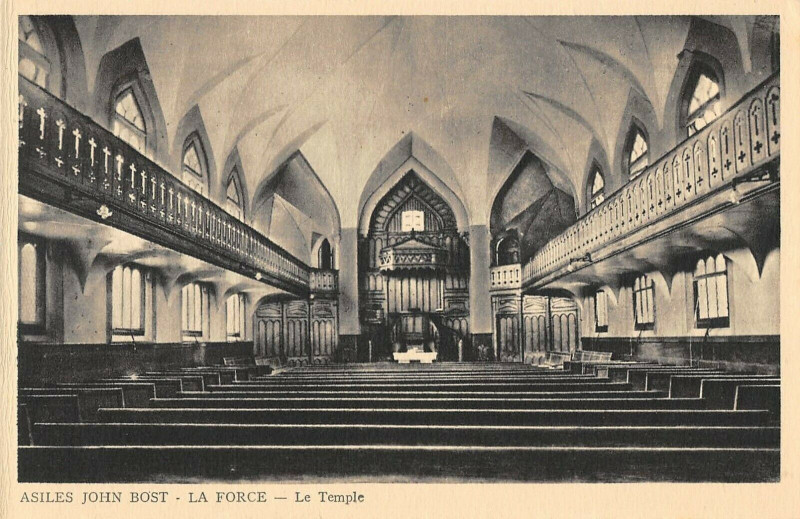 Carte postale ancienne Asile John Bost Le Temple