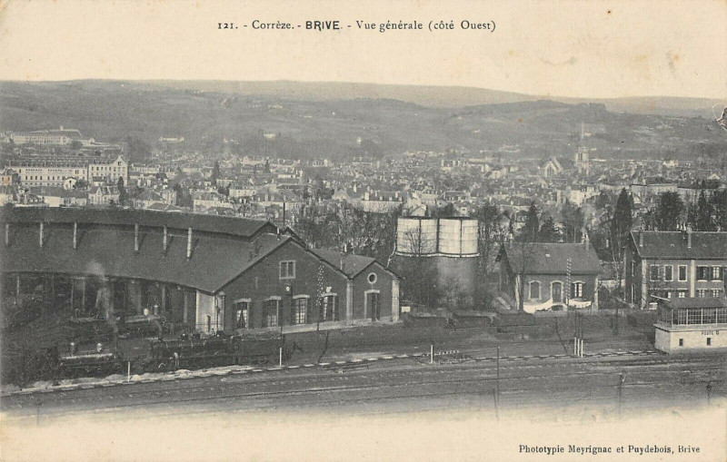 Carte postale ancienne Brive Vue Generale Cote Ouest
