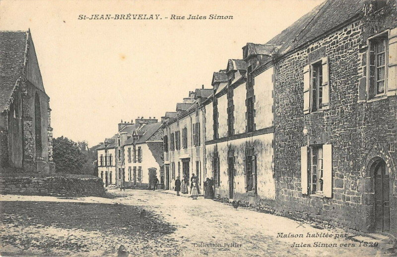 Carte postale ancienne Saint Jean Brevelay Rue Jules Simon