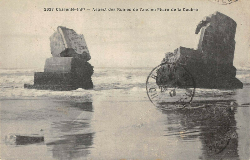 Carte postale ancienne Aspect Des Ruines De L'Ancien Phare De La Coubre