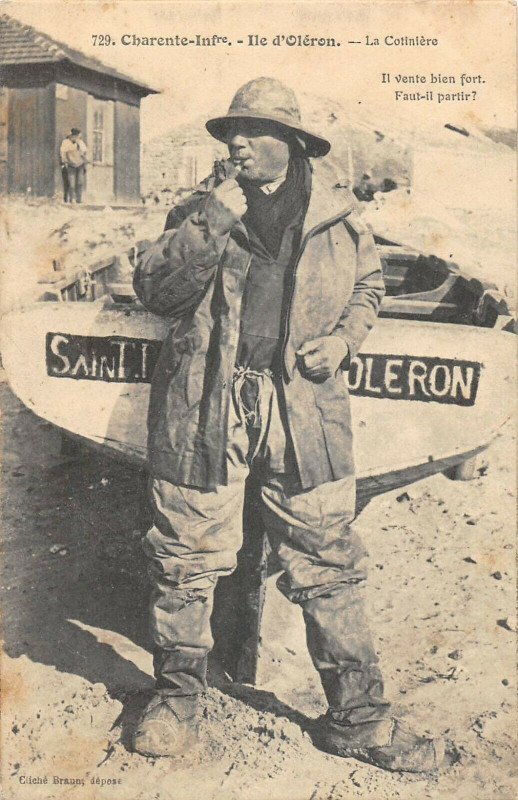 Carte postale ancienne Ile D'Oleron La Cotiniere Il Vente Bien Fort