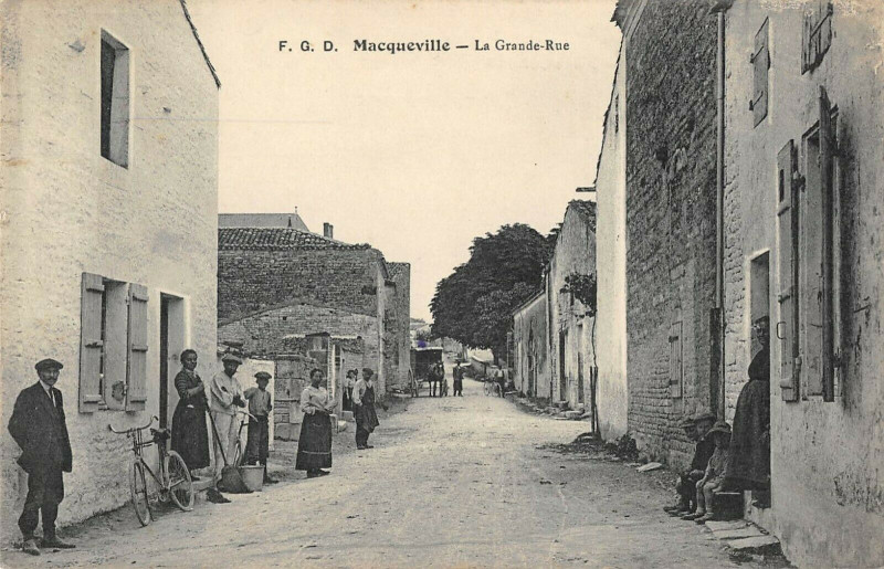 Carte postale ancienne Macqueville La Grande Rue à Macqueville