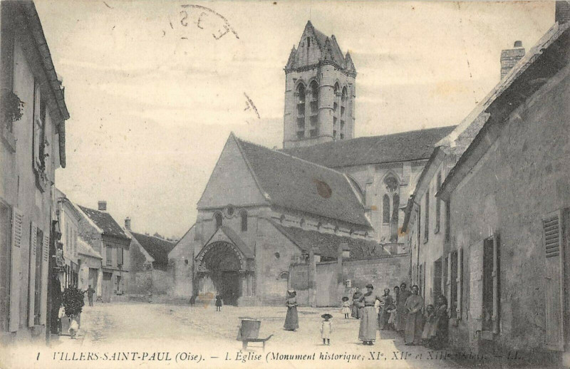 Carte postale ancienne Villers Saint Paul Eglise à Saint-Paul