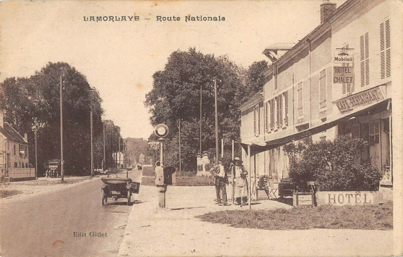 Carte postale ancienne Lamorlaye Route Nationale à Lamorlaye