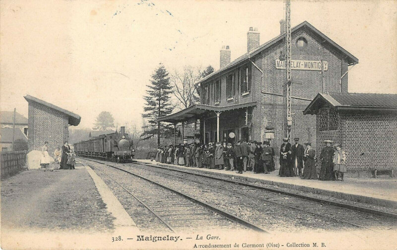 Carte postale ancienne Maignelay La Gare (Train