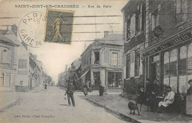 Carte postale ancienne Saint Just En Chaussee La Rue De Paris