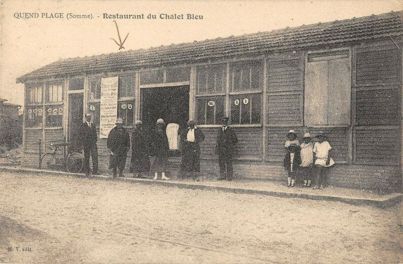 Carte postale ancienne Quend Plage Restaurant Du Chalet Bleu à Quend