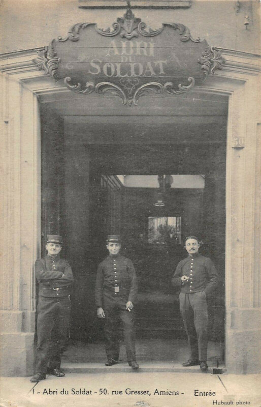 Carte postale ancienne Amiens Abri Du Soldat 50 Rue Gresset Amiens à Amiens